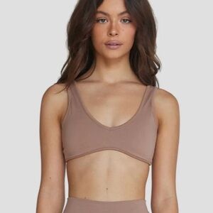 CSB serenity isla crop sports bra freedom mocha tan